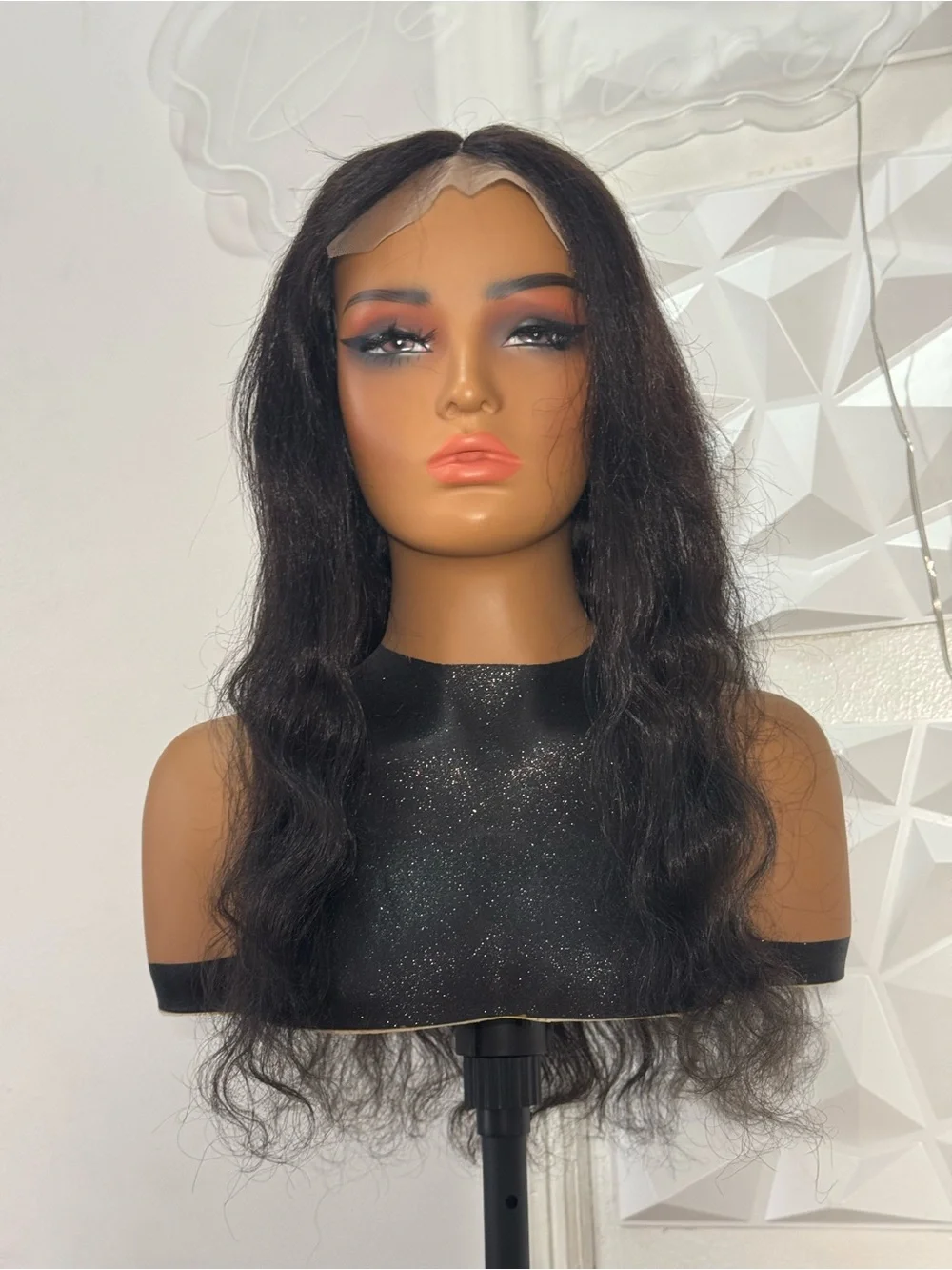 22” Body Wave Human Hair Blend Wig with 100% Human Hair Closure